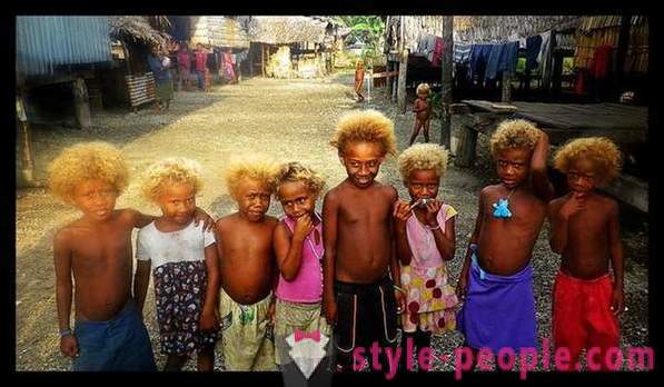 Historien om de sorte indbyggere i Melanesien med lyst hår