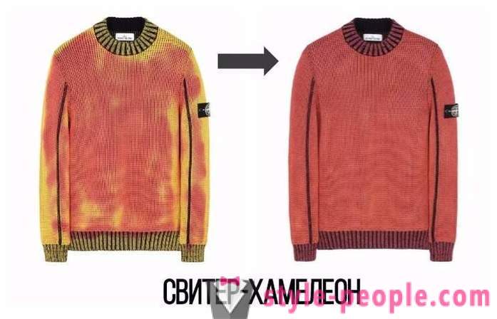 Sweater-kamæleon, som skifter farve afhængig af temperaturen
