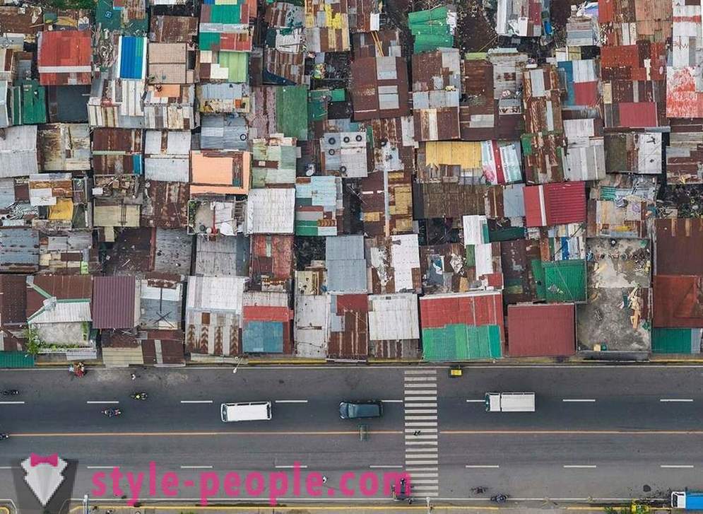 Slum Manila fugleperspektiv