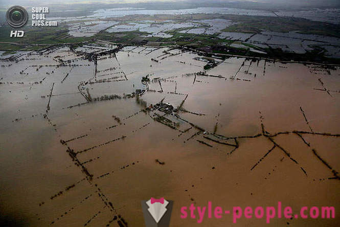 Oversvømmelse i den sydvestlige del af England