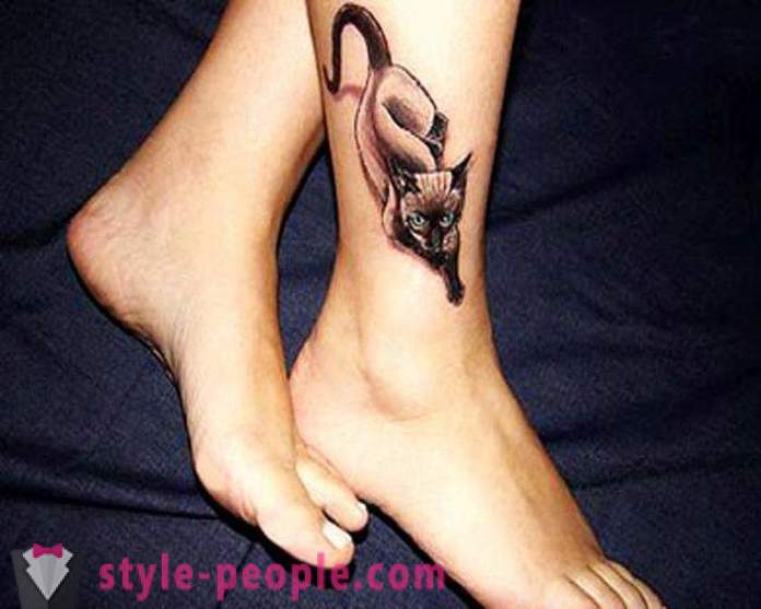 Den tatovering på hans ben katten: en foto, en værdi