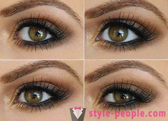 Nøddebrune øjne. Makeup for grøn-brune øjne